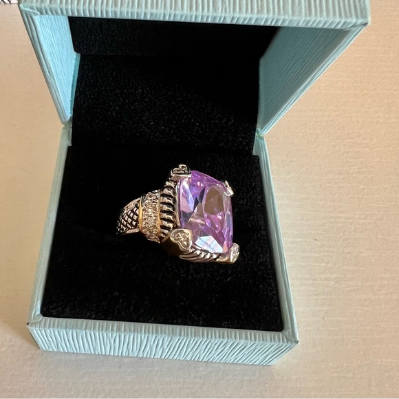Cocktail Ring Cubic Zirconia Lilac Stone - Picture 3 of 5